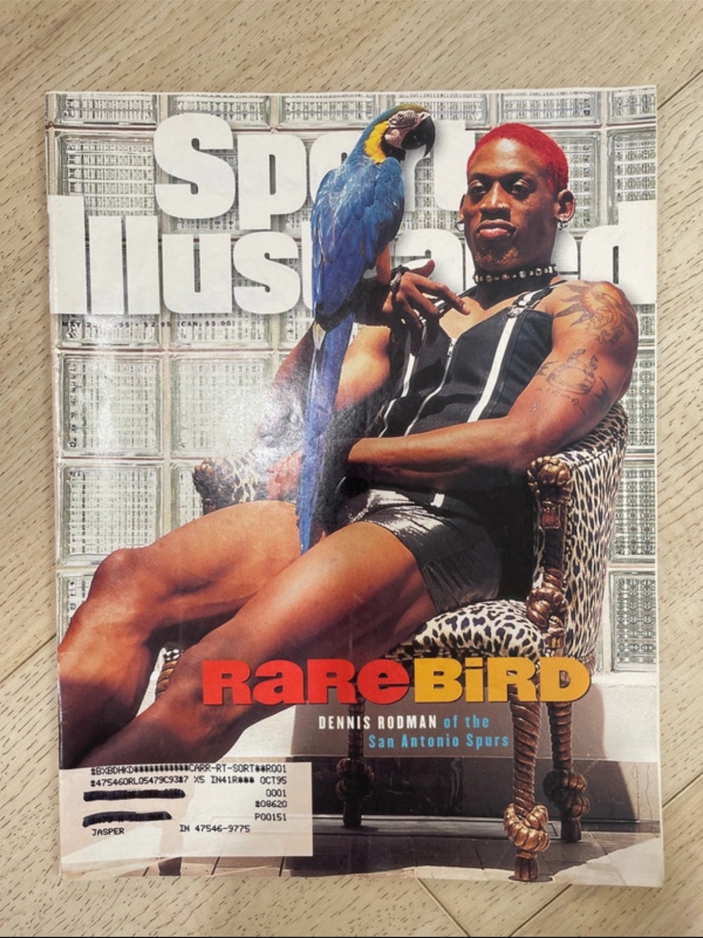 1995 Dennis Rodman Cover with Blue Parrot - RareBird
